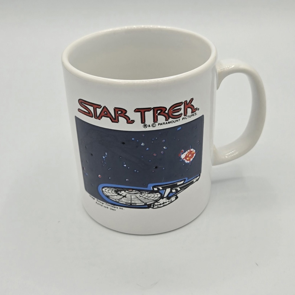 Star Trek Mug Cup Klingon Enterprise Heat Activated‎ Vtg 1992 Kilncraft England